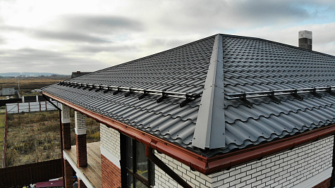 Купить Металлочерепица Гранд Лайн / Grand Line, Kredo, PE 0,45 цвет RR32 темно-коричневый - изображение 4